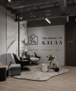 Contemporary Dubai office with ergonomic chairs, shared desks, natural lighting, and minimalist decor—designed by House of Kalaa.